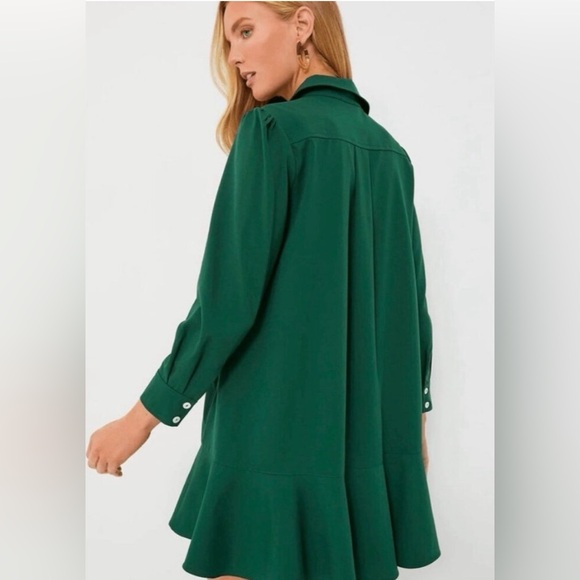 Tuckernuck | NEW Hunter Green Crepe Callahan Long Sleeve Mini Dress Size XXL - Picture 11 of 14